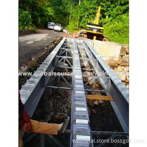 Galvanized prefabricated steel bridge girders and bracing factory